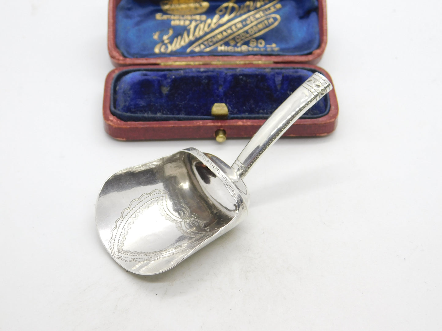 Georgian Sterling Silver Tea Caddy Spoon Shovel 1801 Birmingham Antique