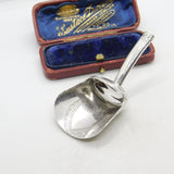 Georgian Sterling Silver Tea Caddy Spoon Shovel 1801 Birmingham Antique