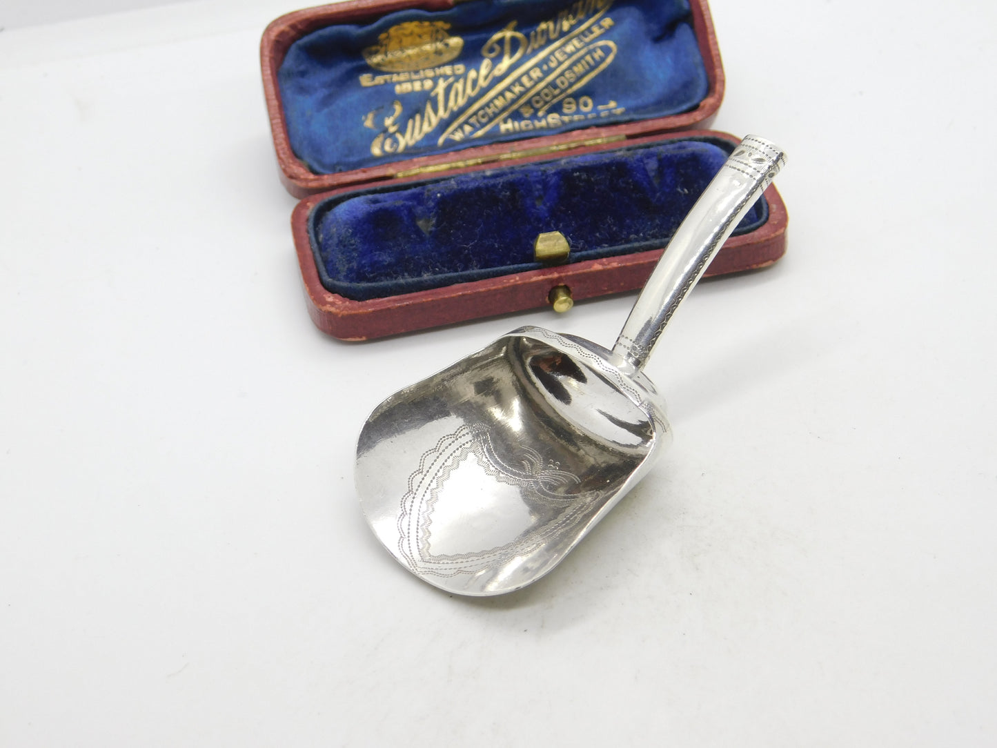 Georgian Sterling Silver Tea Caddy Spoon Shovel 1801 Birmingham Antique