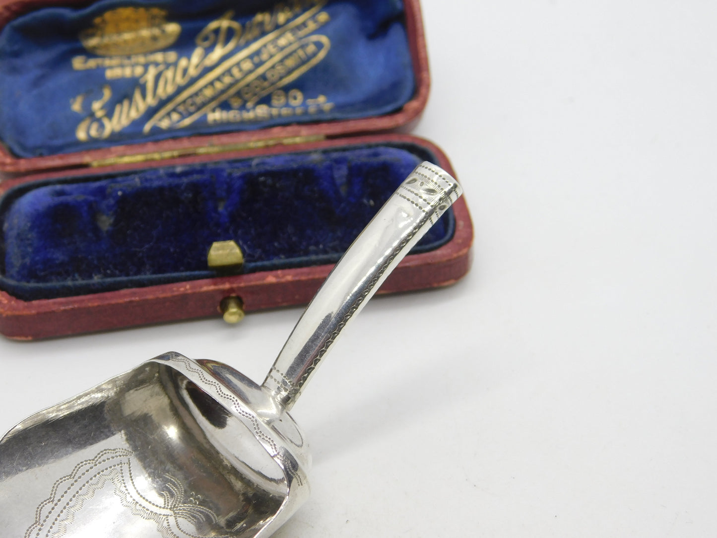 Georgian Sterling Silver Tea Caddy Spoon Shovel 1801 Birmingham Antique