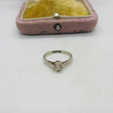 18ct Gold & Platinum Set 0.25ct Diamond Solitaire Ring Antique c1920 Art Deco
