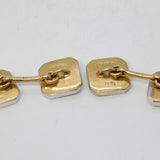 9ct Yellow Gold, Platinum, Pearl, Sapphire Cufflinks Antique 1948 Birmingham