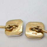 9ct Yellow Gold, Platinum, Pearl, Sapphire Cufflinks Antique 1948 Birmingham