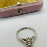 18ct Gold & Platinum Set 0.25ct Diamond Solitaire Ring Antique c1920 Art Deco