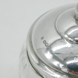 Edwardian Sterling Silver & Cut Glass Honey Pot Antique 1910 Sheffield