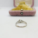 18ct Gold & Platinum Set 0.25ct Diamond Solitaire Ring Antique c1920 Art Deco