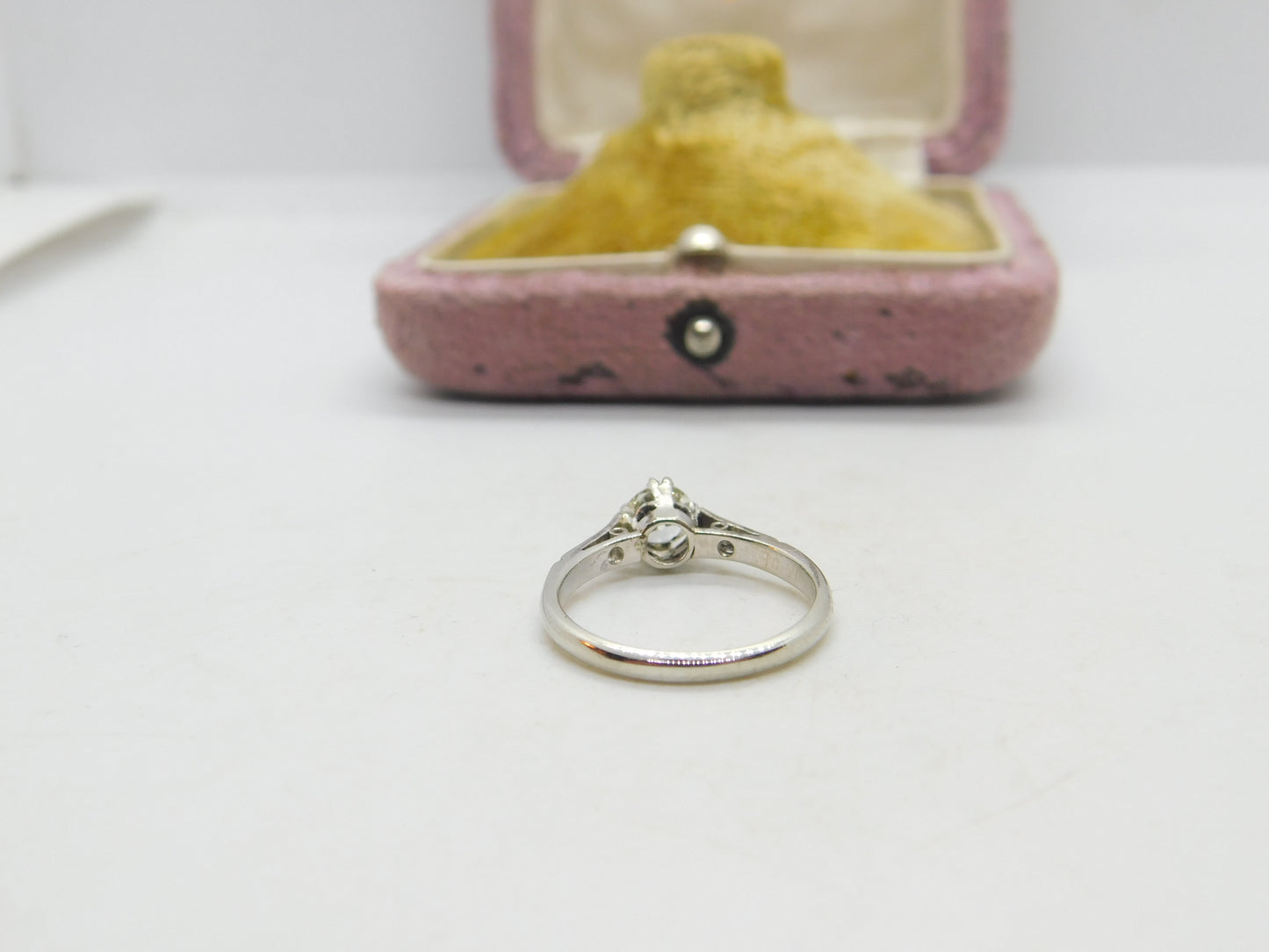 18ct Gold & Platinum Set 0.25ct Diamond Solitaire Ring Antique c1920 Art Deco