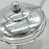 Edwardian Sterling Silver & Cut Glass Honey Pot Antique 1910 Sheffield