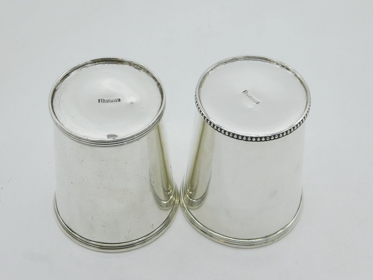 18th Century Pair of American Sterling Silver Beakers Antique by Standish Barry c1790 (Baltimore)