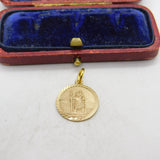 9ct Yellow Gold St Christopher Patron of Travel Charm Pendant 1987 London