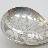 George IV Sterling Silver Floral Tea Caddy Spoon Antique 1824 Birmingham