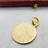 9ct Yellow Gold St Christopher Patron of Travel Charm Pendant 1987 London