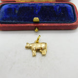 9ct Yellow Gold Dairy Cow Charm or Pendant Vintage 1962 London