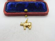 9ct Yellow Gold Dairy Cow Charm or Pendant Vintage 1962 London