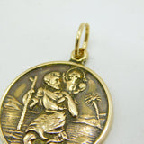 9ct Yellow Gold St Christopher Patron of Travel Pendant Vintage Birmingham