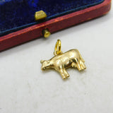 9ct Yellow Gold Dairy Cow Charm or Pendant Vintage 1962 London