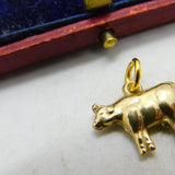 9ct Yellow Gold Dairy Cow Charm or Pendant Vintage 1962 London