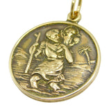 9ct Yellow Gold St Christopher Patron of Travel Pendant Vintage Birmingham