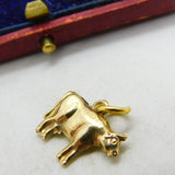 9ct Yellow Gold Dairy Cow Charm or Pendant Vintage 1962 London