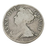 Queen Anne Edinburgh Mint Silver Half Crown Coin Antique 1708 Fair Condition