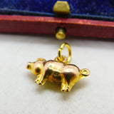 9ct Yellow Gold Little Pig Charm or Pendant Vintage 1962 Birmingham