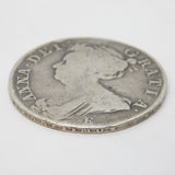 Queen Anne Edinburgh Mint Silver Half Crown Coin Antique 1708 Fair Condition