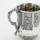 George IV Sterling Silver Floral & Dragon Christening Mug Antique 1826 London