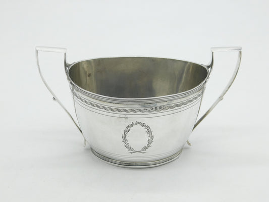 George III Sterling Silver Bright Cut Sugar Bowl Antique 1801 London