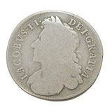 King James II Early Milled Silver Half Crown Coin 1685 First Bust Fair Condition