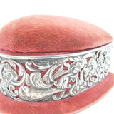 Large Victorian Sterling Silver Bird & Floral Pattern Heart Pin Cushion Box 1900 William Comyns