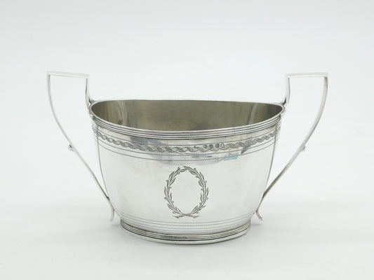 George III Sterling Silver Bright Cut Sugar Bowl Antique 1801 London