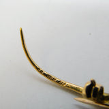 9ct Yellow Gold, Diamond Set Lizard Form Brooch Pendant Vintage 1983 London