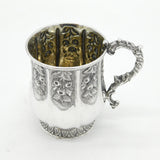 George IV Sterling Silver Floral & Dragon Christening Mug Antique 1826 London