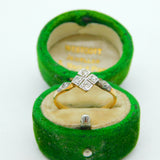 Victorian 18ct Yellow Gold & Diamond Set Dress Ring Antique c1890