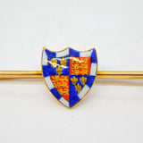 Victorian 9ct Gold & Enamel Royal English Shield Crest Brooch Antique c1900