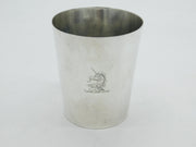 Victorian Sterling Silver Unicorn Crest Water Beaker Antique 1868 Sheffield