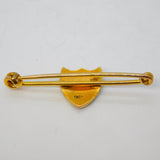 Victorian 9ct Gold & Enamel Royal English Shield Crest Brooch Antique c1900