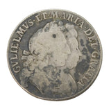 William & Mary Early Milled Silver Half Crown Second Busts 1691 Antique Fair