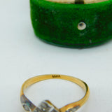Victorian 18ct Yellow Gold & Diamond Set Dress Ring Antique c1890