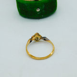 Victorian 18ct Yellow Gold & Diamond Set Dress Ring Antique c1890