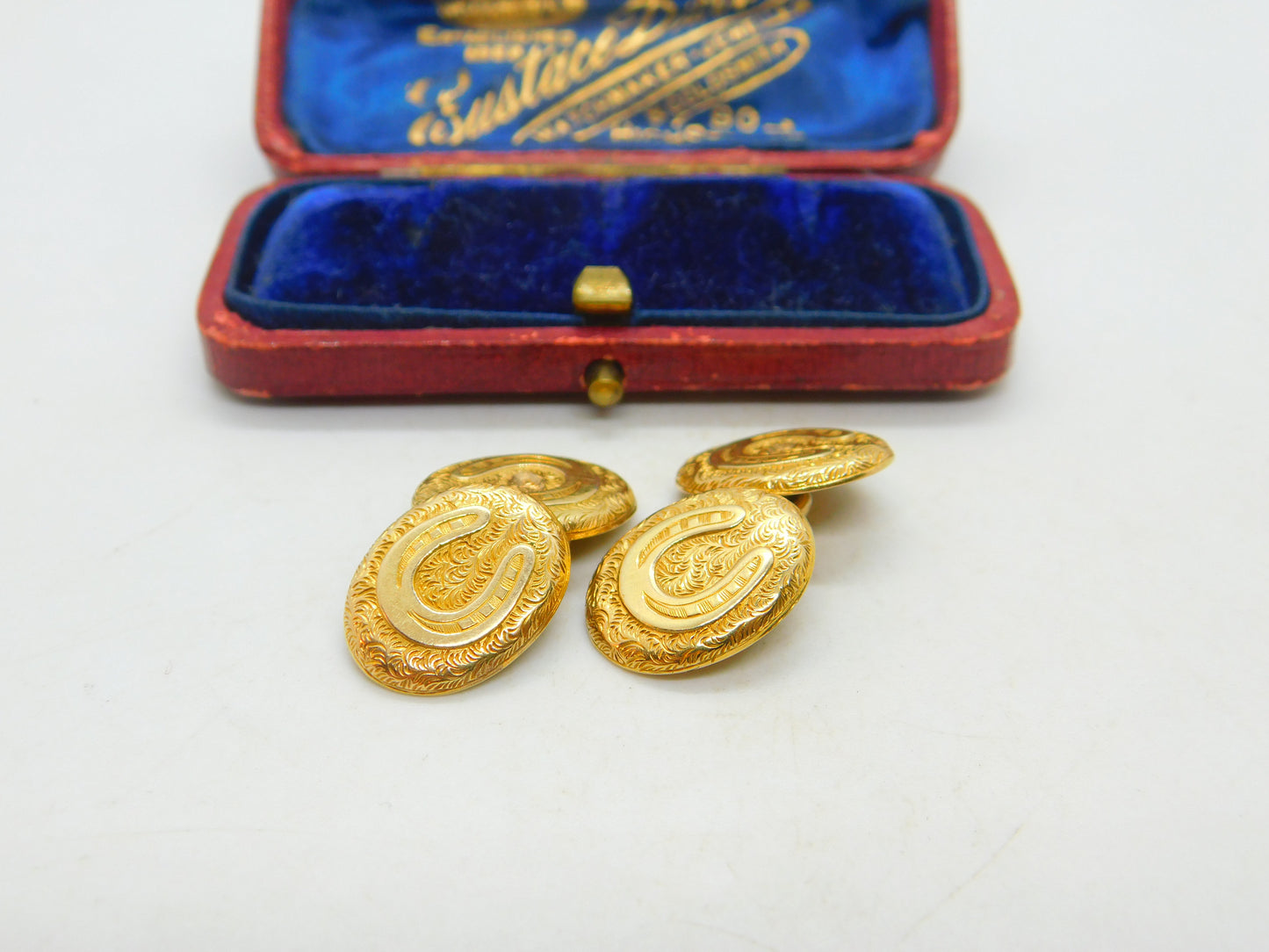 Victorian 15ct Yellow Gold Horseshoe Good Luck Cufflinks Antique c1880