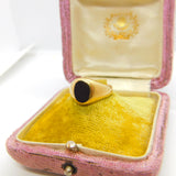 9ct Yellow Gold Onyx Set Signet Ring Mid-Century c1950 Birmingham Size I 1/2 UK