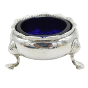George II Sterling Silver Glass Lined Salt Cellar Antique 1755 London