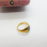 9ct Yellow Gold Onyx Set Signet Ring Mid-Century c1950 Birmingham Size I 1/2 UK