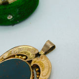 Victorian 10ct Gold, Bloodstone & Carnelian Agate Spinner Fob Pendant Antique c1890