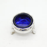 George II Sterling Silver Glass Lined Salt Cellar Antique 1755 London