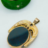 Victorian 10ct Gold, Bloodstone & Carnelian Agate Spinner Fob Pendant Antique c1890