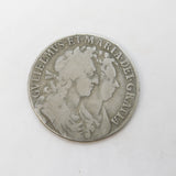 William & Mary Early Milled Half Crown Coin First Shield 1689 Antique Fine