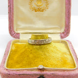 9ct White Gold Diamond Set Half Eternity Ring Vintage 1977 Birmingham