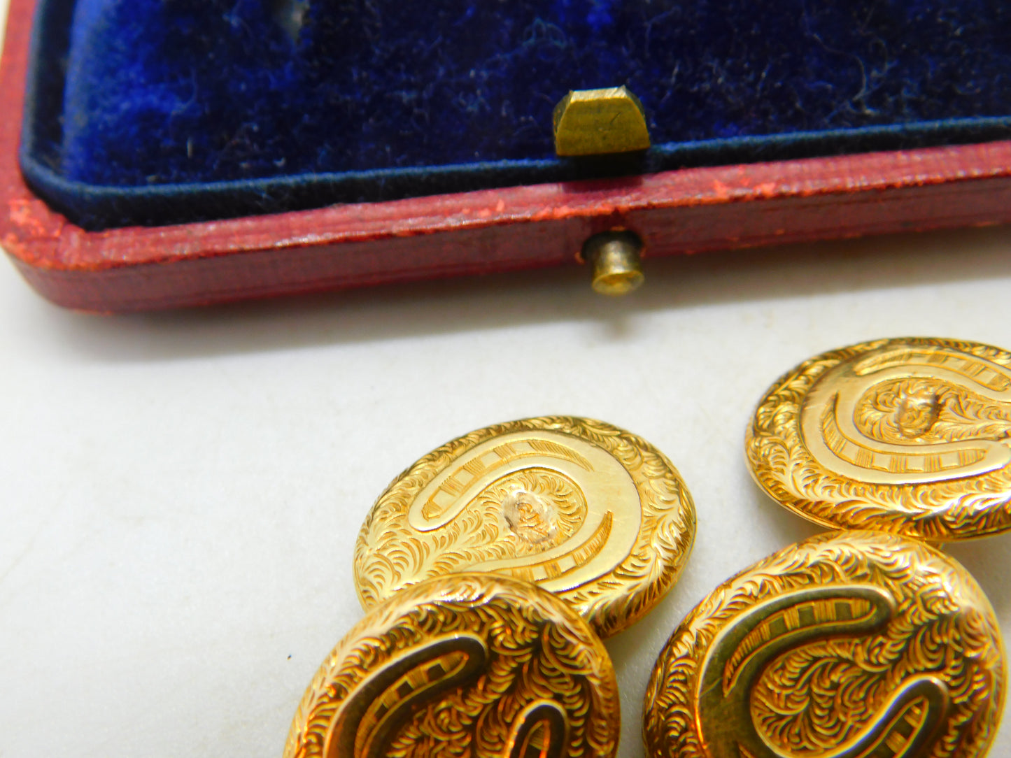 Victorian 15ct Yellow Gold Horseshoe Good Luck Cufflinks Antique c1880